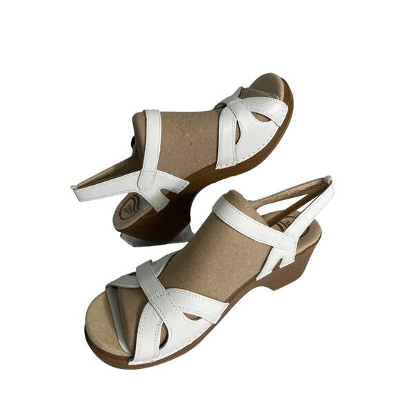 Dansko Women's Season Full Grain White Slingback Heels Size 10.5 - Picture 2 of 6